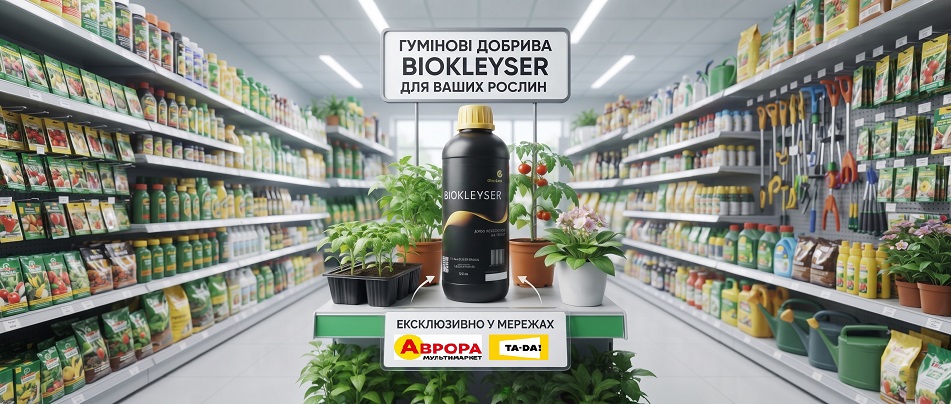 Гумінові добрива Biokleyser тепер у мережах «Аврора» і «TA-DA» 2 Гумінові добрива Biokleyser
